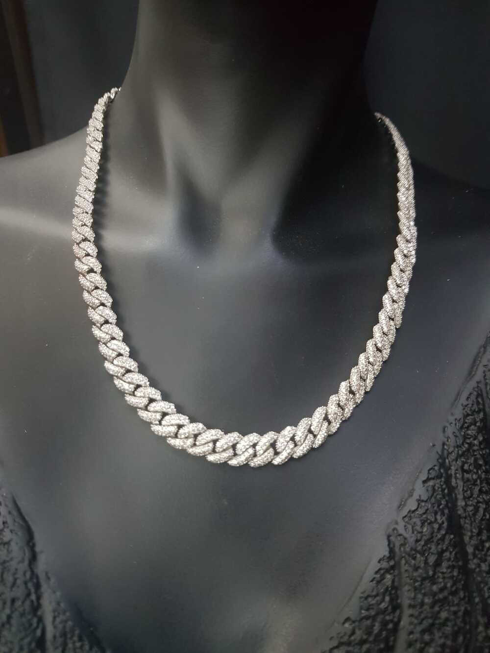 Vog%20Lüks%20Zirconia%20Taşlı%20Cuban%20Chain%20Zincir%20925%20Ayar%20Gümüş%20Rhodium%20Kaplama%20Kolye