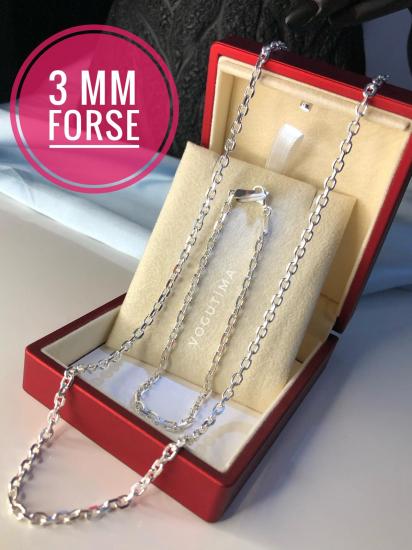 3mm Forse Model 925 Gümüş Set • Işıklı Kutuda Sevgiliye • Eşe • Babaya Bileklik Kolye