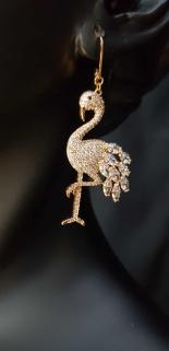 Vog Xuping Flamingo Tasarım Ve Swarovski Taşlı Micro Kaplama Küpe