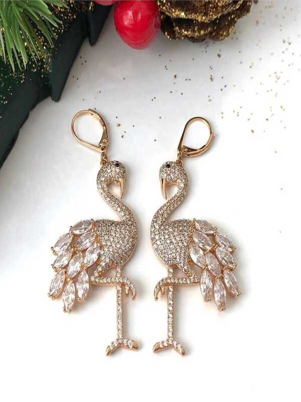 Vog%20Xuping%20Flamingo%20Tasarım%20Ve%20Swarovski%20Taşlı%20Micro%20Kaplama%20Küpe