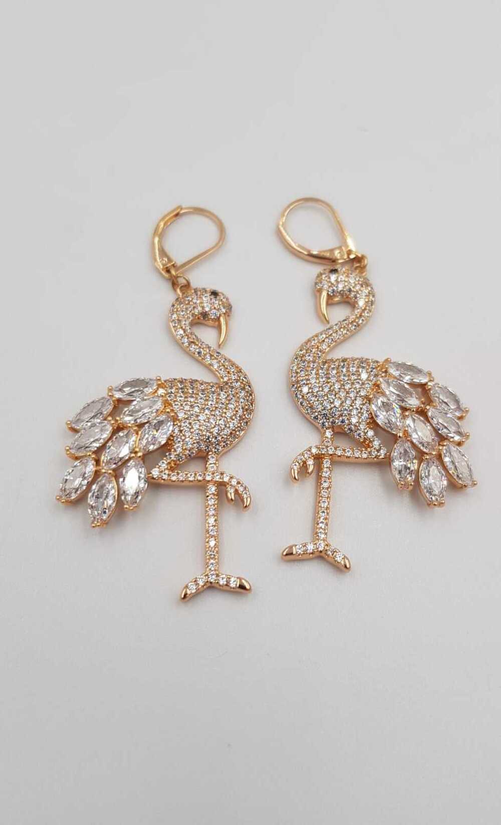 Vog%20Xuping%20Flamingo%20Tasarım%20Ve%20Swarovski%20Taşlı%20Micro%20Kaplama%20Küpe