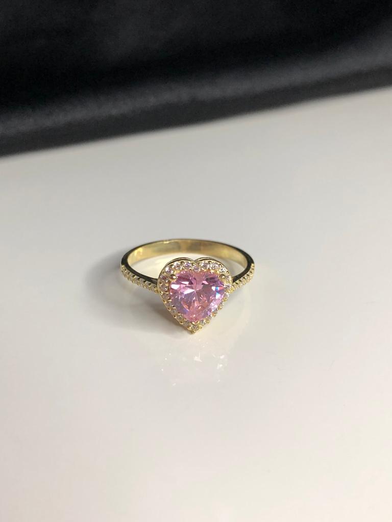 Vog%20Swarovski%20Taşlı%20Pembe%20Renkli%20Kalpli%20925%20Ayar%20Gümüş%20Sevgiliye,Anneye,Arkadaşa%20Hediye%20Yüzük